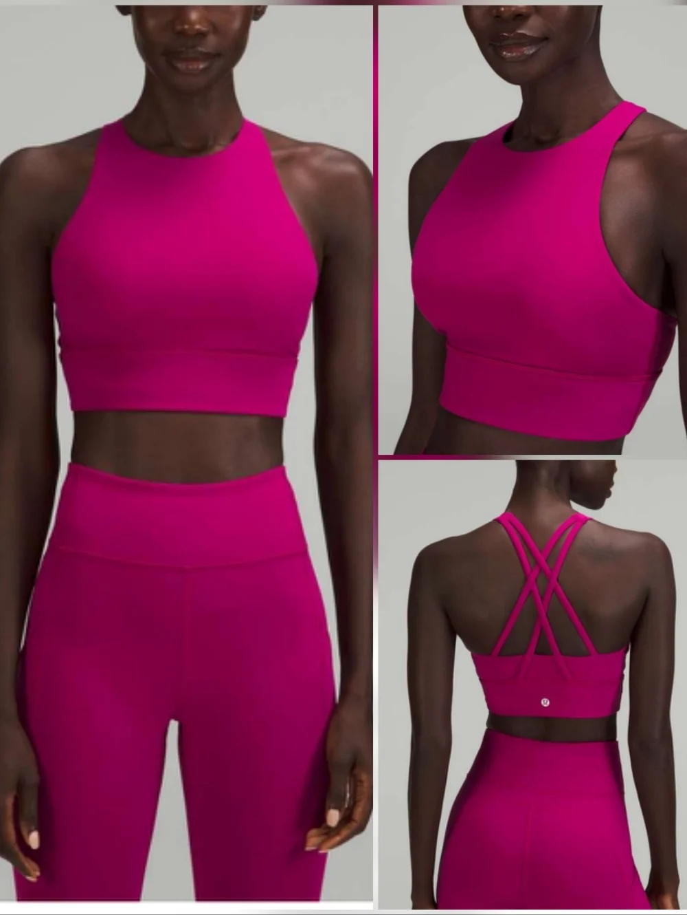Lululemon Energy High Neck Longline Tough Bra Magenta Purple
